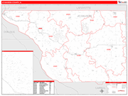 Jo Daviess County Wall Map Red Line Style